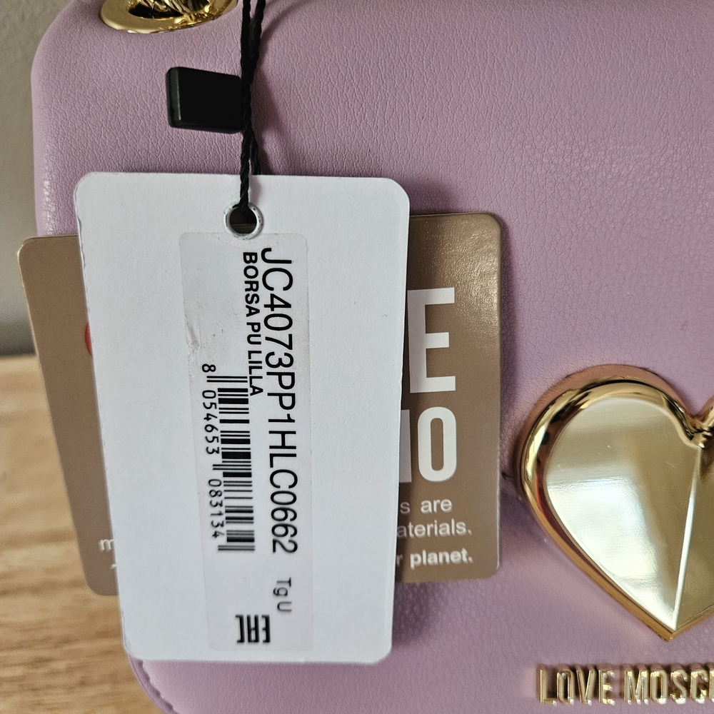 Love Moschino Lilac Crossbody Bag with Gold Heart Accent AUTHENTIC!! - Picture 4 of 7